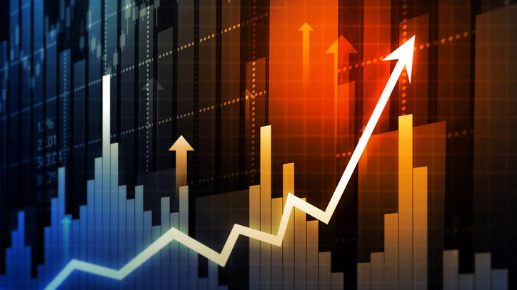 Stock market business and financial growth graph